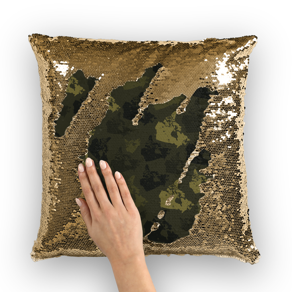 Canada Forest Sequin Cushion Cover - Custom Camo Clothing - [new_brand] - [camo] - [camoflage] - [apparel] - [location] - [new_brand] - [custom] - [clothing]