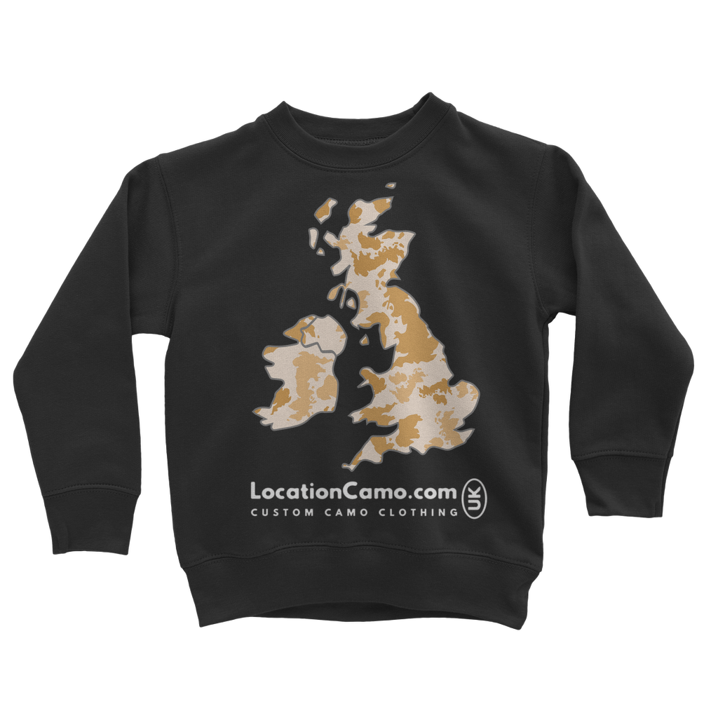 UK Desert Classic Kids Sweatshirt - Custom Camo Clothing - [new_brand] - [camo] - [camoflage] - [apparel] - [location] - [new_brand] - [custom] - [clothing]