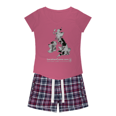 UK Arctic Women's Sleepy Tee and Flannel Short - Custom Camo Clothing - [new_brand] - [camo] - [camoflage] - [apparel] - [location] - [new_brand] - [custom] - [clothing]