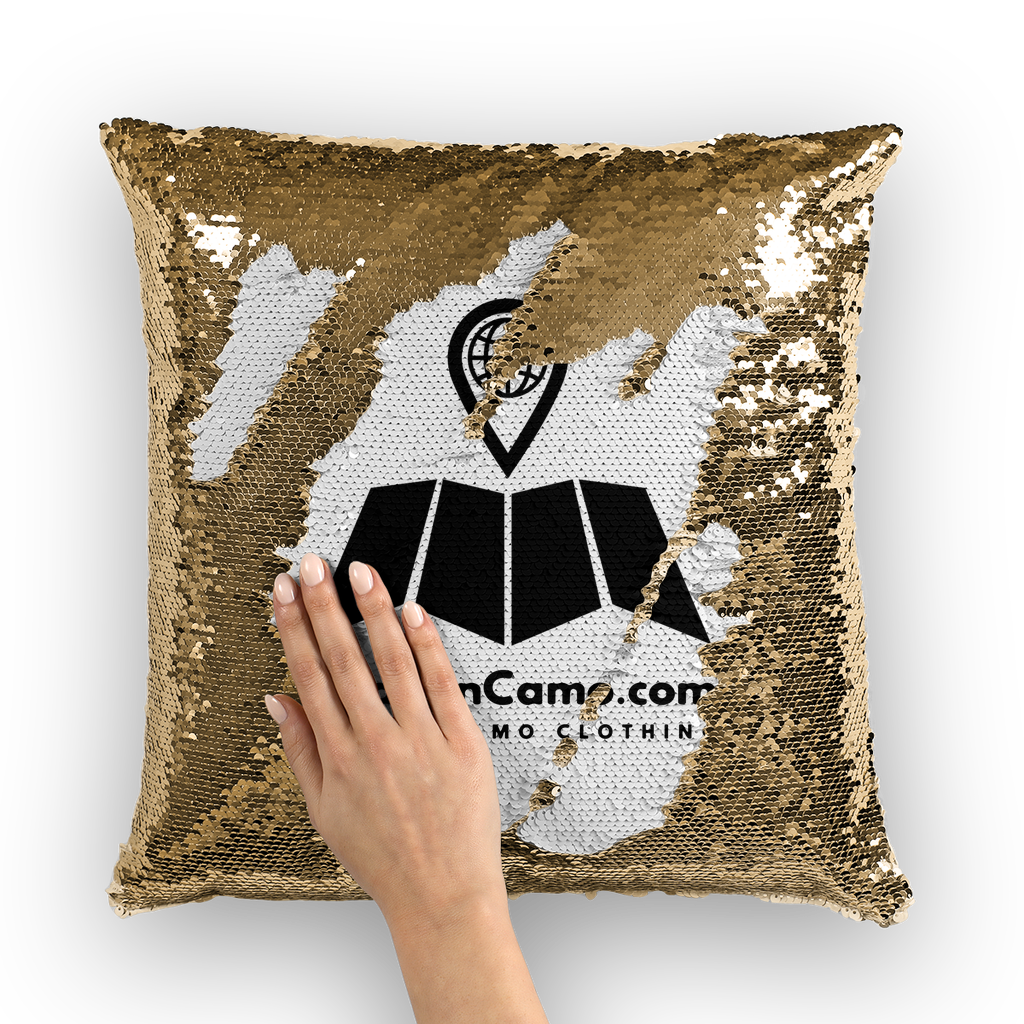 Brand Logo Sequin Cushion Cover - LocationCamo.com