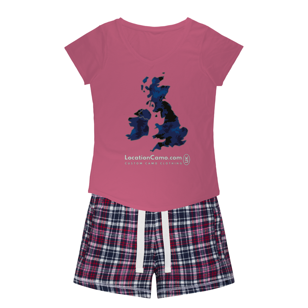 UK Midnight Women's Sleepy Tee and Flannel Short - Custom Camo Clothing - [new_brand] - [camo] - [camoflage] - [apparel] - [location] - [new_brand] - [custom] - [clothing]