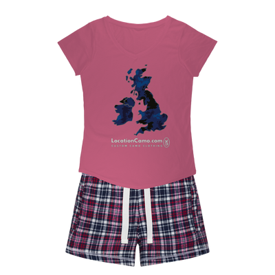 UK Midnight Women's Sleepy Tee and Flannel Short - Custom Camo Clothing - [new_brand] - [camo] - [camoflage] - [apparel] - [location] - [new_brand] - [custom] - [clothing]