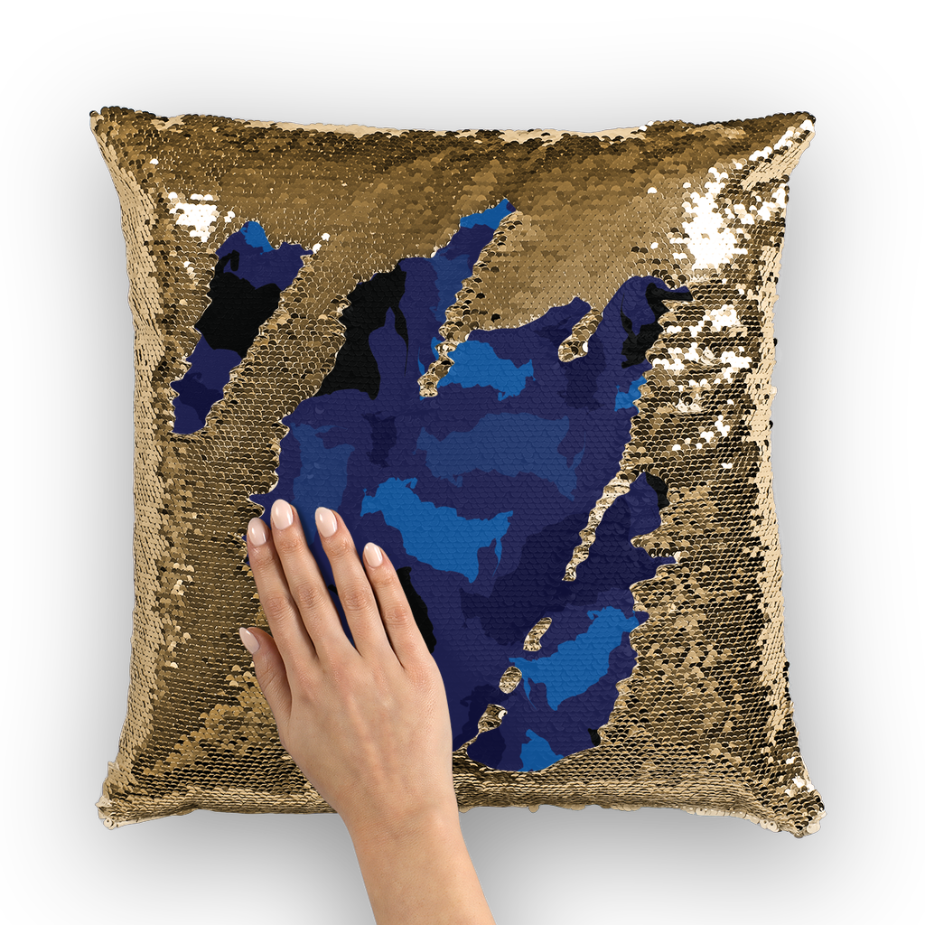 Russia Midnight Sequin Cushion Cover - LocationCamo.com