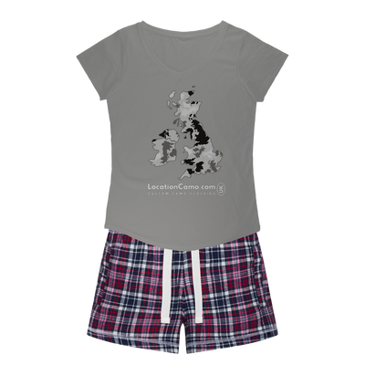 UK Arctic Women's Sleepy Tee and Flannel Short - Custom Camo Clothing - [new_brand] - [camo] - [camoflage] - [apparel] - [location] - [new_brand] - [custom] - [clothing]